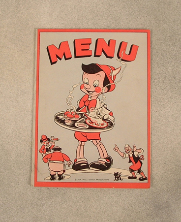 Pinocchio menu