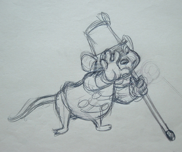 Timothy Mouse pencil drawing