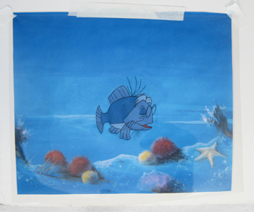 Sword in the Stone cel of Merlin as a fish