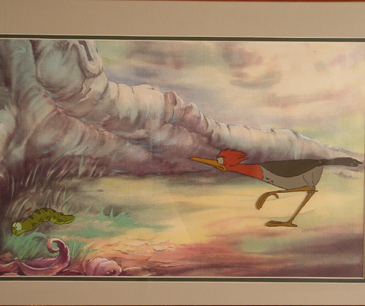 Cel of road runner and worm from the Fox and the Hound
