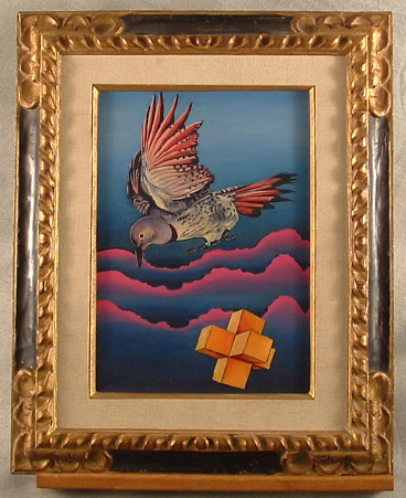 Rita Simon's 'Bird in Flight' oil on canvas, framed