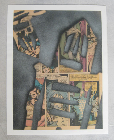 Stikman painting on comic page