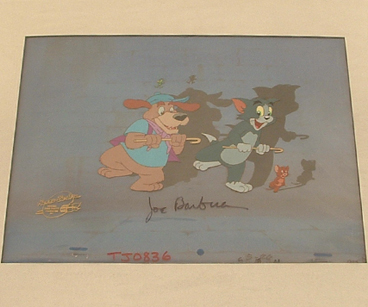 Tom and Jerry dancing with dog cel