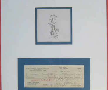 Woody Woodpecker drawing with check