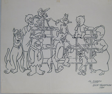 Group drawing of WB and Hanna-Barbera characters