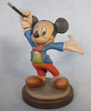 Anri 4 inch Maestro Mickey handcarved wooden figures