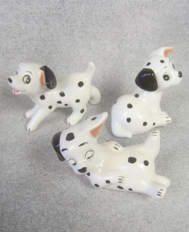 Set of 3 ceramic dalmatian puppies