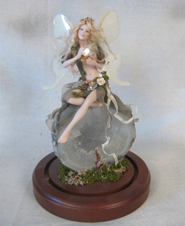 Fairy on crystal geode