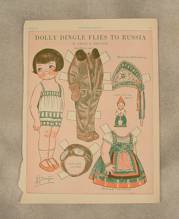 Dolly Dingle Flies to Russia paper doll