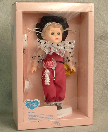 Modern boxed Ginny in Harlequin costume