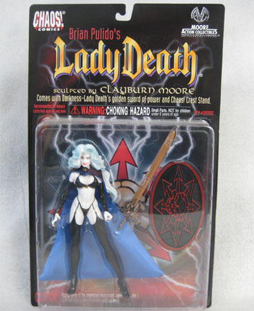 Brian Pulido's Lady Death action figure with accessories and stand