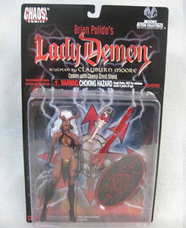 Brian Pulido's Lady Demon action figure with accessories and stand