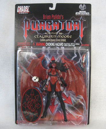 Brian Pulido's Purgatori action figure with accessories and stand