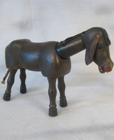 Schoenhut glass-eyed donkey and elephant