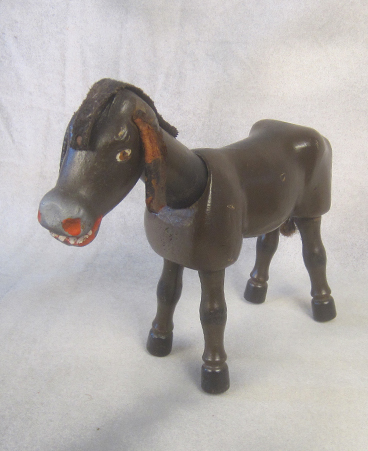 Schoenhut painted-eye wooden donkey